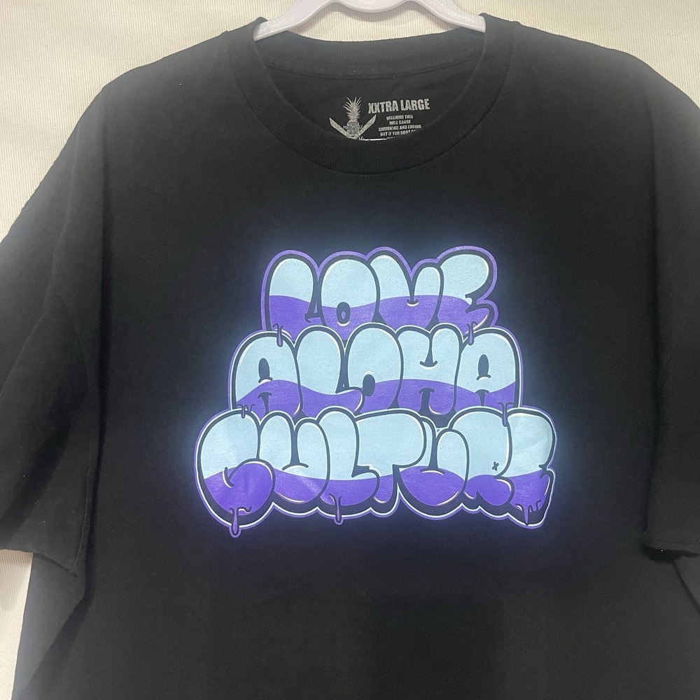 Farmers Market Hawaii - " Love Aloha Culture " Black Mens Size 2XL
